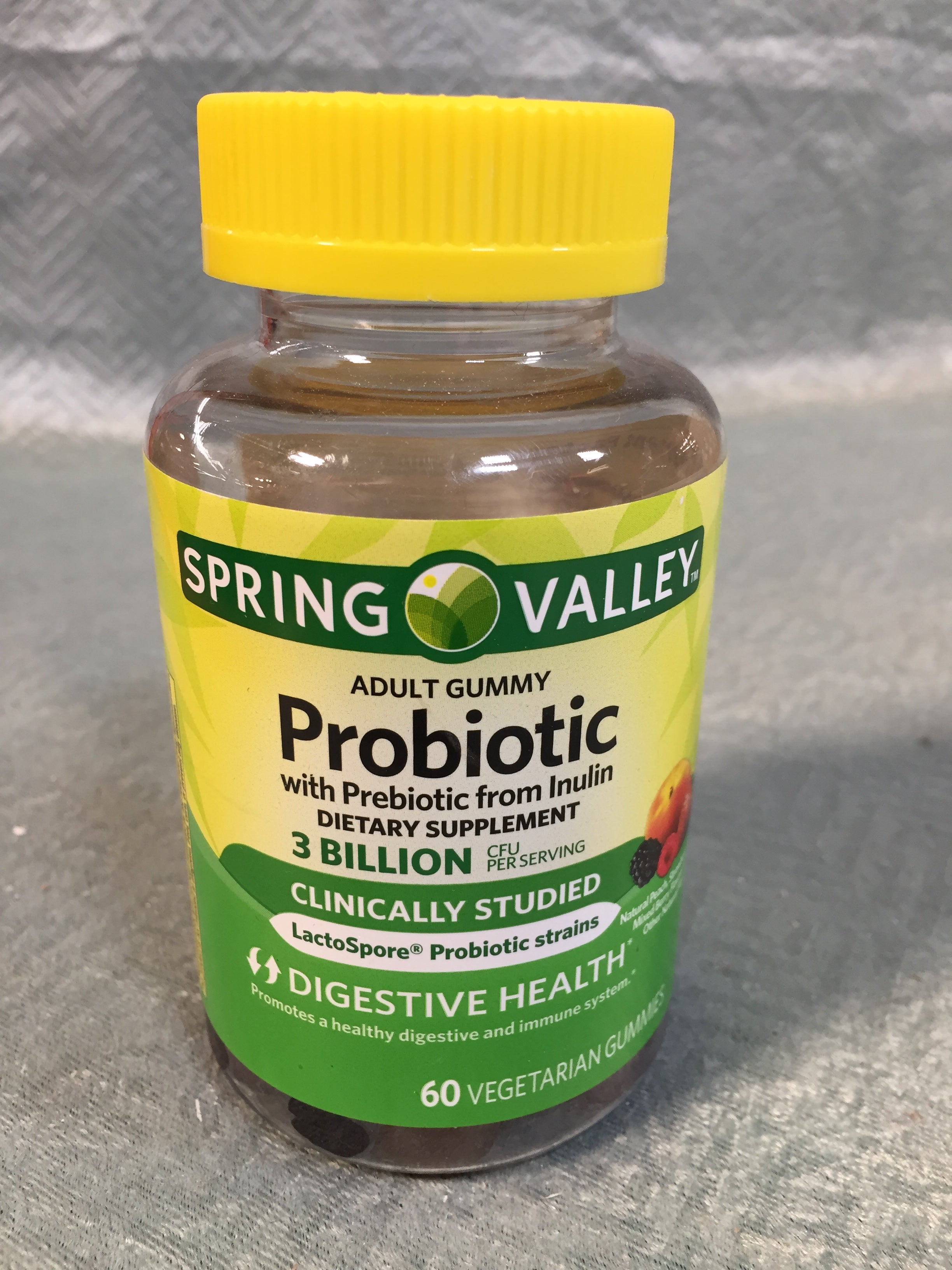 Spring Valley Adult Gummy Probiotic 3 Billion & Prebiotic, Fruit, 60 Gummies (7592945549550)